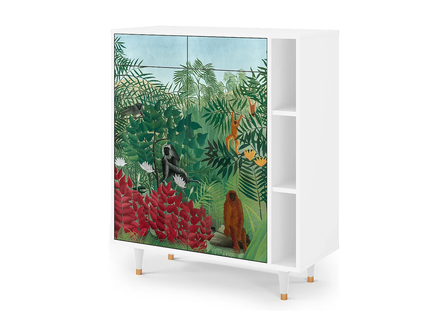 Kredens - 96х110х41 cm - BS6 - Jungles in Paris, Biały