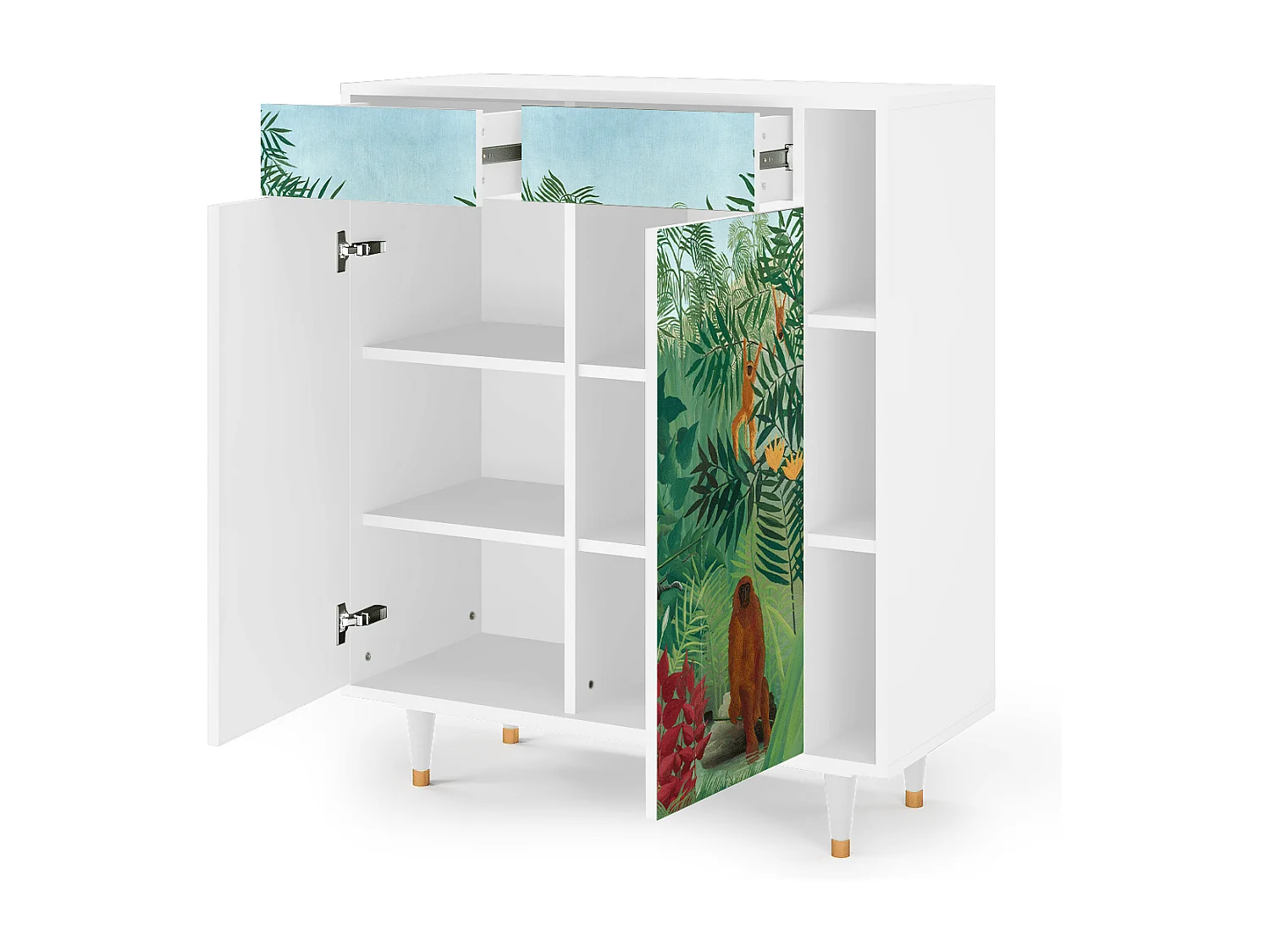 Kredens - 96х110х41 cm - BS6 - Jungles in Paris, Biały