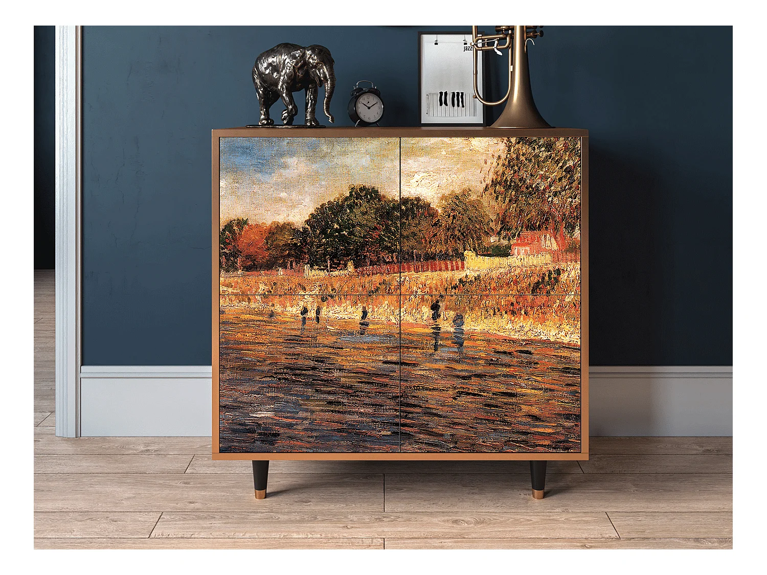 Kredens - 94x96x48 cm - BS3 - The Banks, Orzech