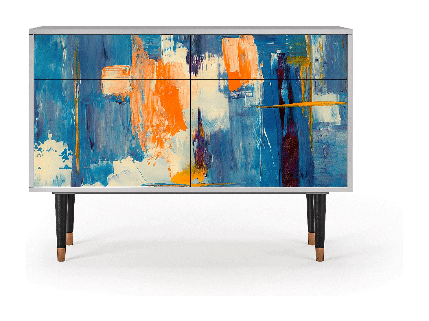 Sideboard - 115x85x48 cm - BS4 - Abstract Expressionism, Grau