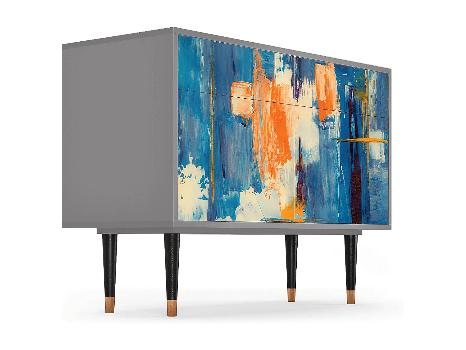 Buffet - 115x85x48 cm - BS4 - Abstract Expressionism, Gris