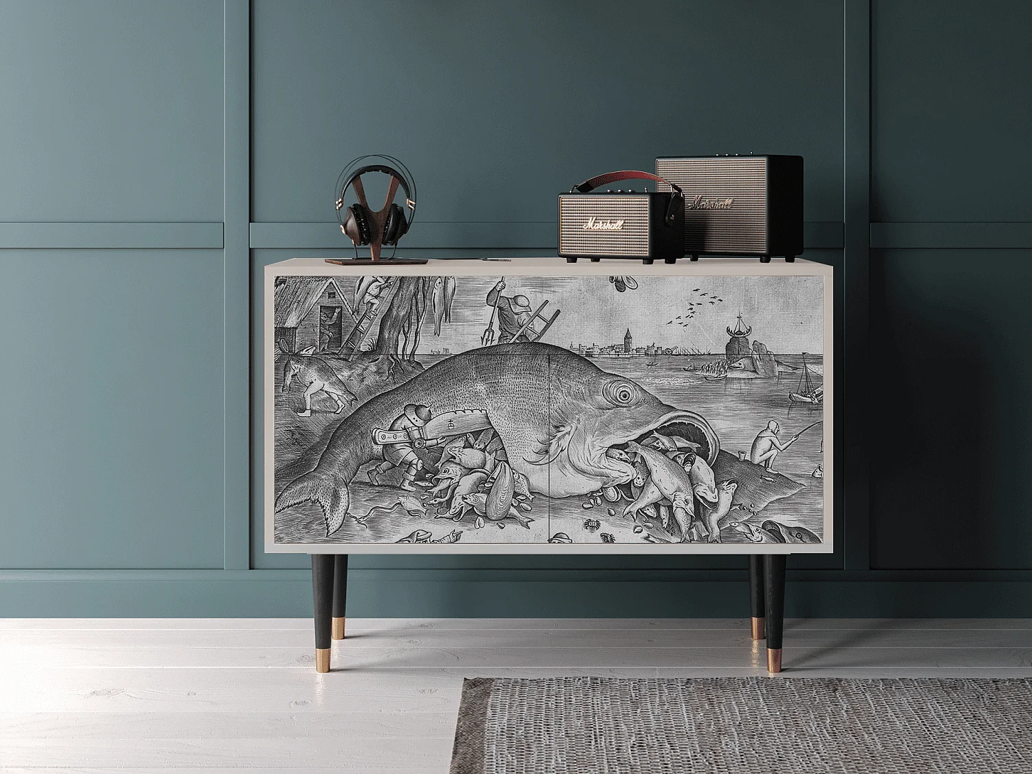 Dressoir - 115x85x48 cm - BS4 - Big Fish Eat Little, Zand