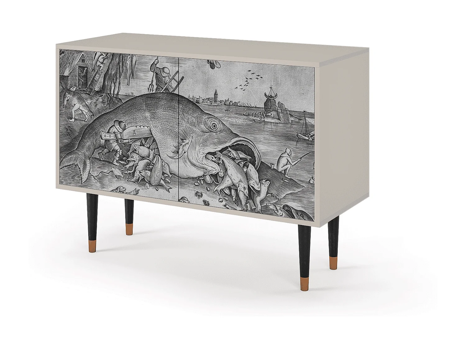 Dressoir - 115x85x48 cm - BS4 - Big Fish Eat Little, Zand