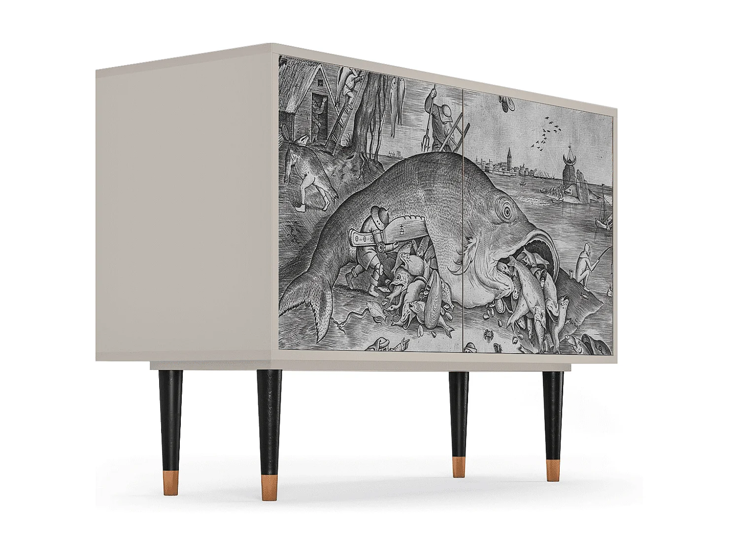 Dressoir - 115x85x48 cm - BS4 - Big Fish Eat Little, Zand