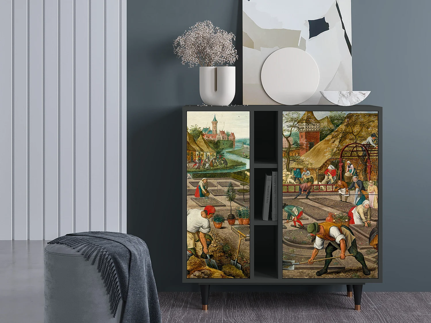 Kredens - 94х96х41 cm - BS5 - The Younger - Spring, Antracyt