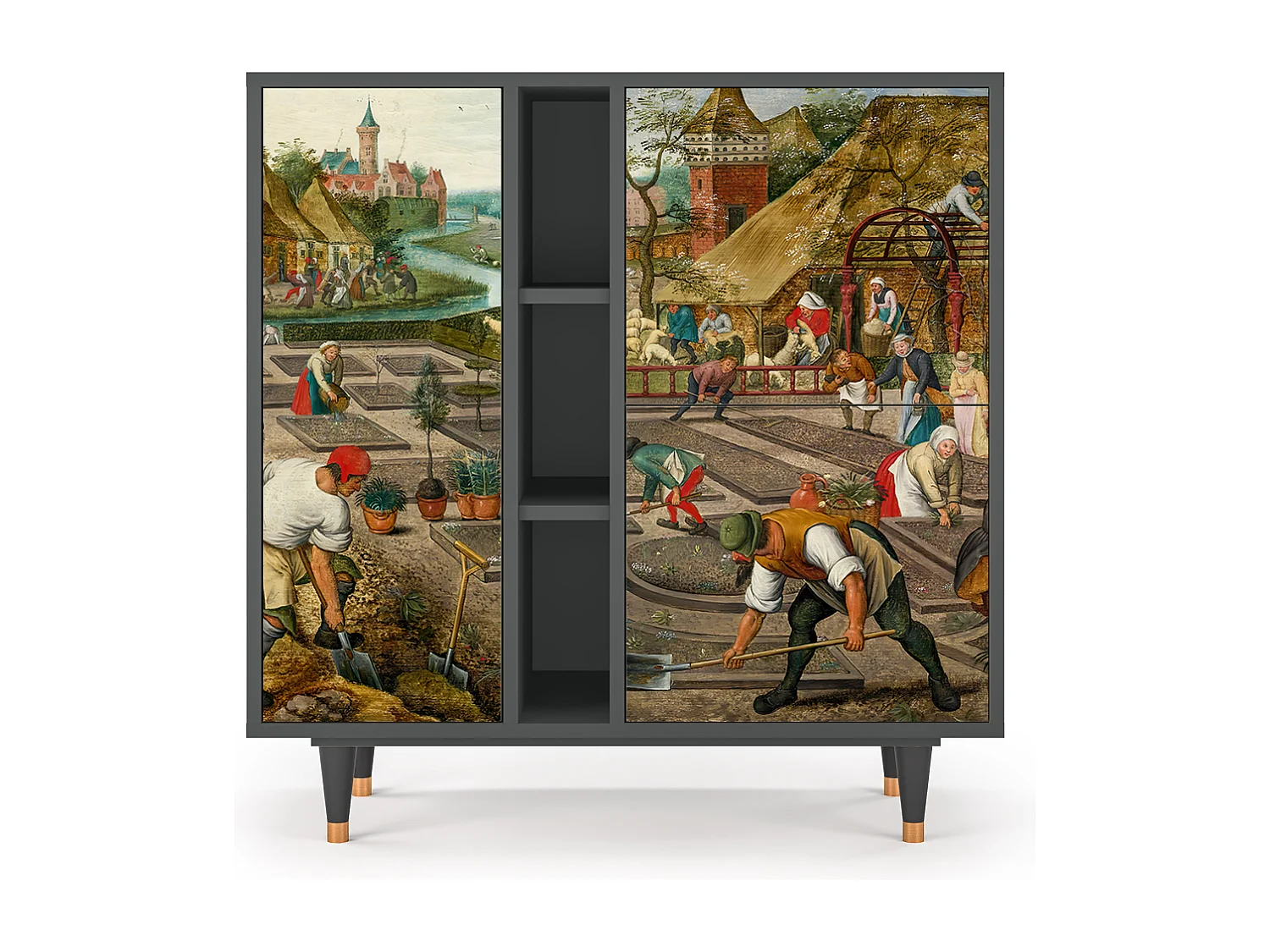 Kredens - 94х96х41 cm - BS5 - The Younger - Spring, Antracyt