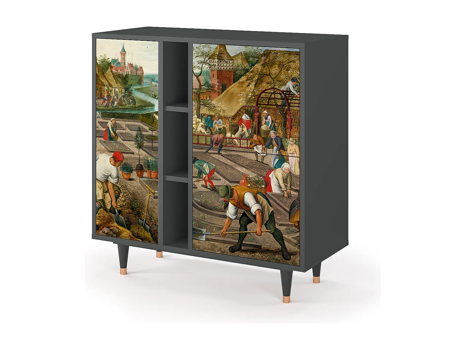 Kredens - 94х96х41 cm - BS5 - The Younger - Spring, Antracyt