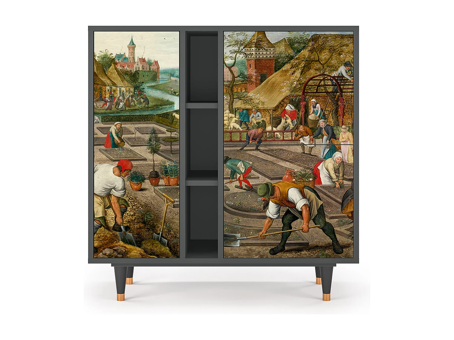 Kredens - 94х96х41 cm - BS5 - The Younger - Spring, Antracyt