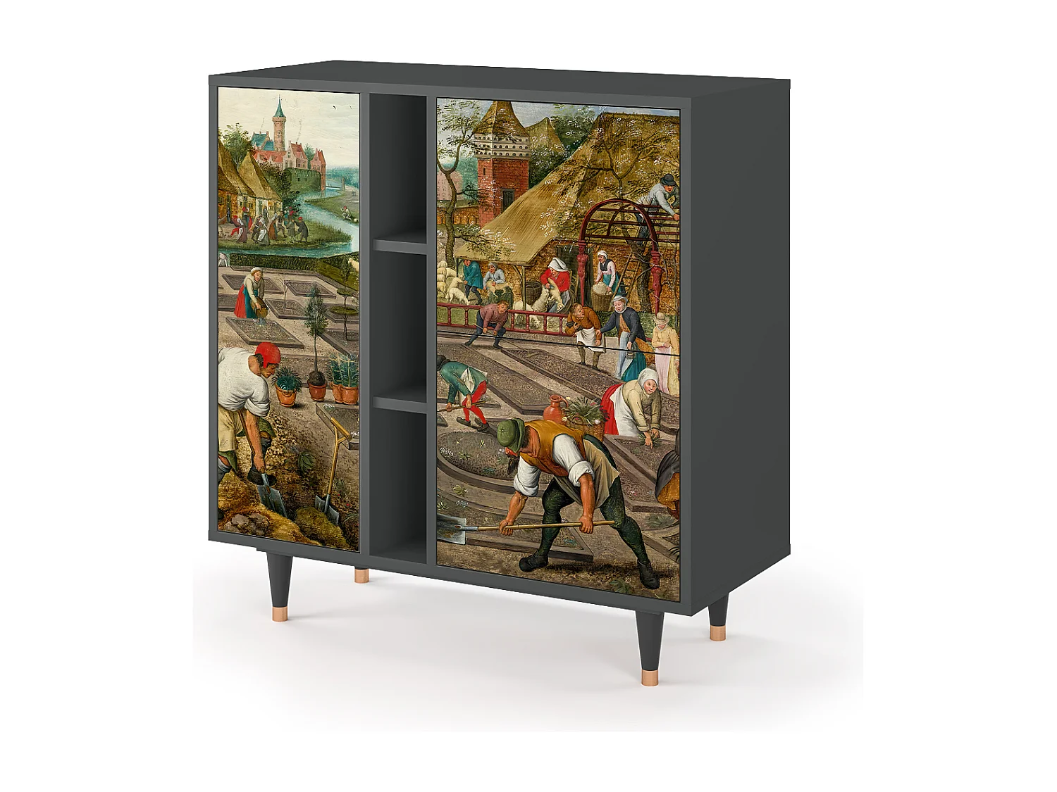 Kredens - 94х96х41 cm - BS5 - The Younger - Spring, Antracyt