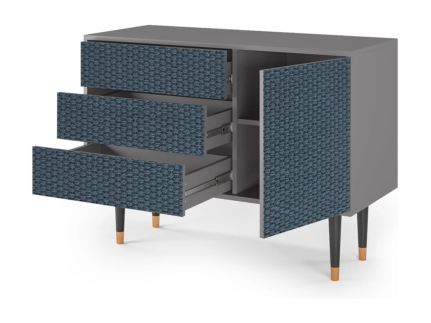 Dressoir - 115х84х41 cm - S3 - Knitted Pattern, Grijs