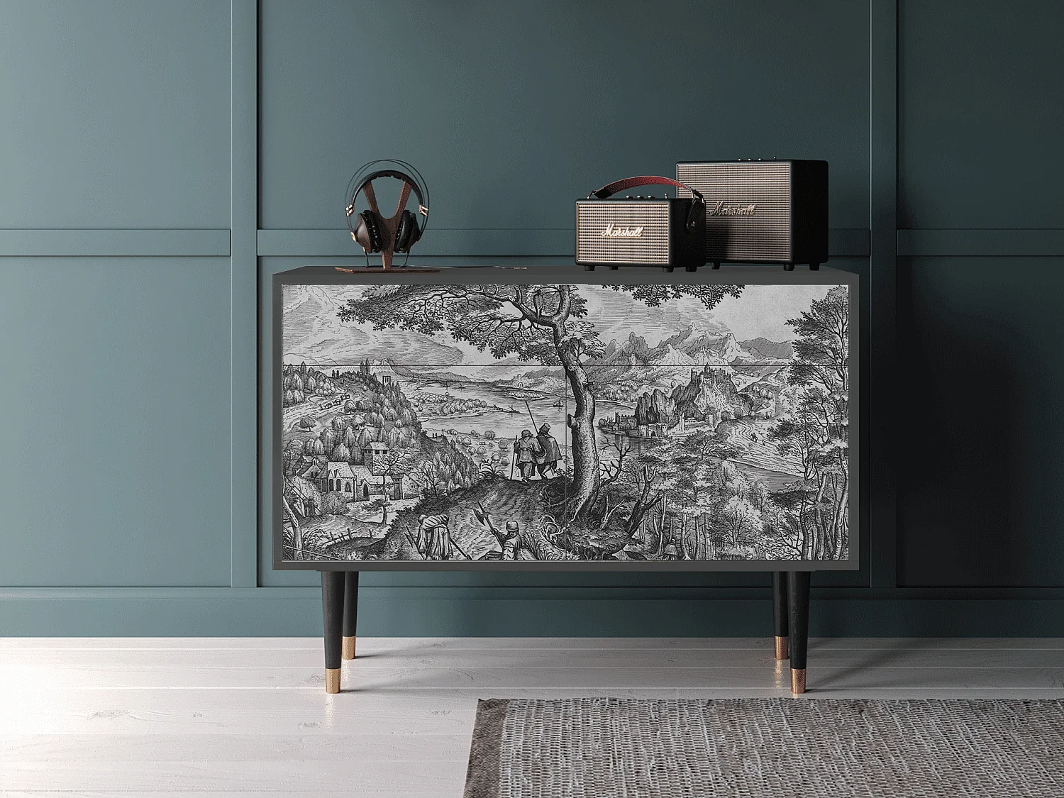 Sideboard - 115x85x48 cm - BS4 - Milites Requiescentes, Anthrazit