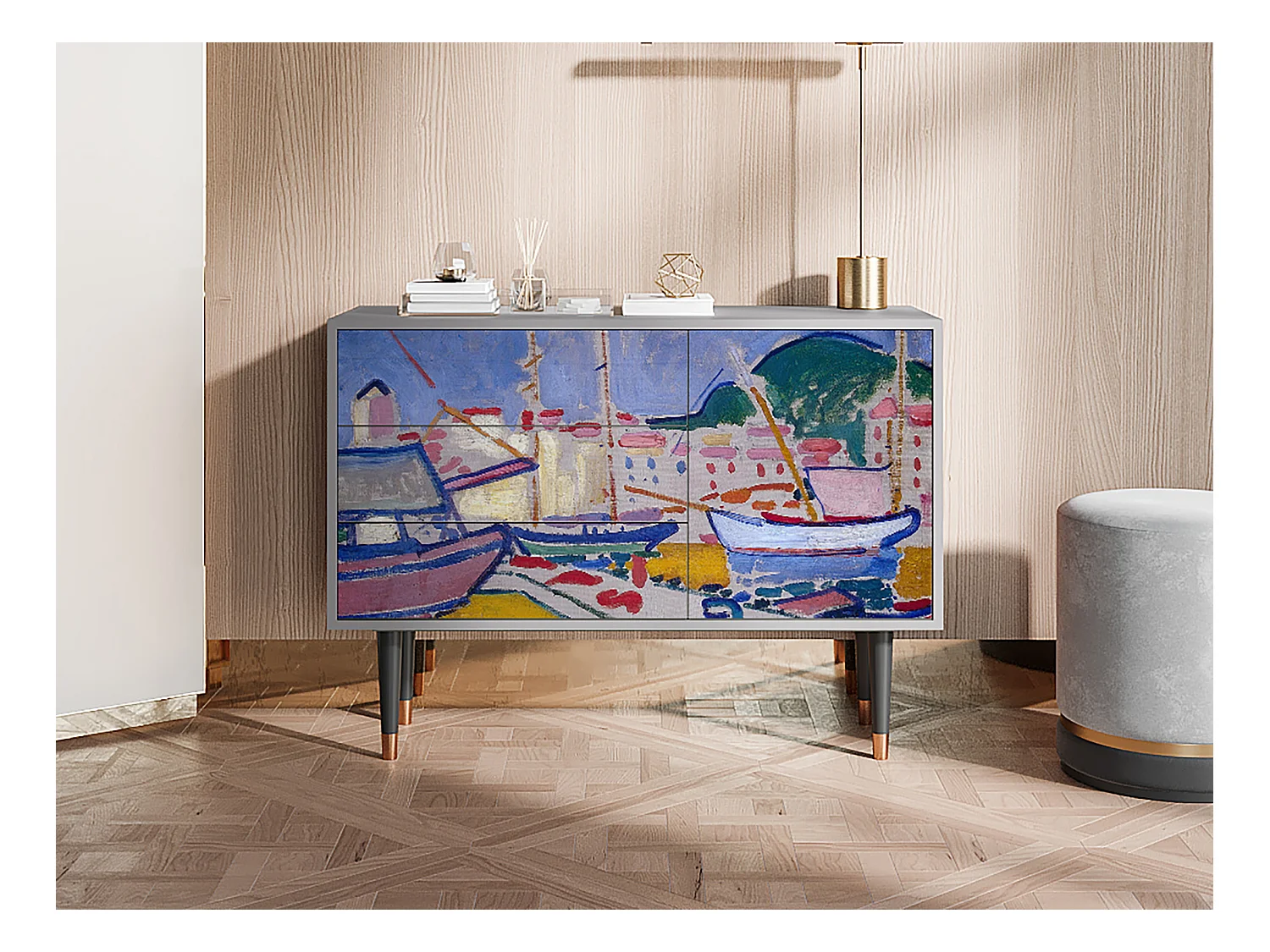 Buffet - 115х84х41 cm - S3 - The Port of Collioure , Gris