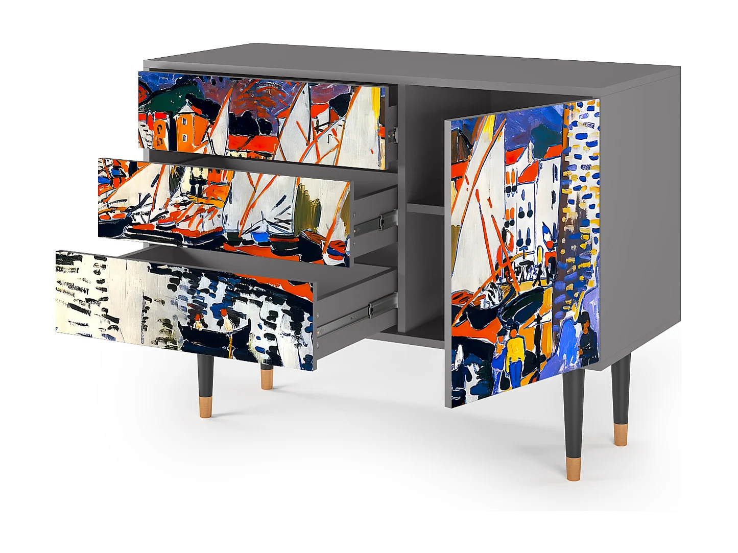 Credenza - 115х84х41 cm - S3 - The Port of Collioure , Grigio