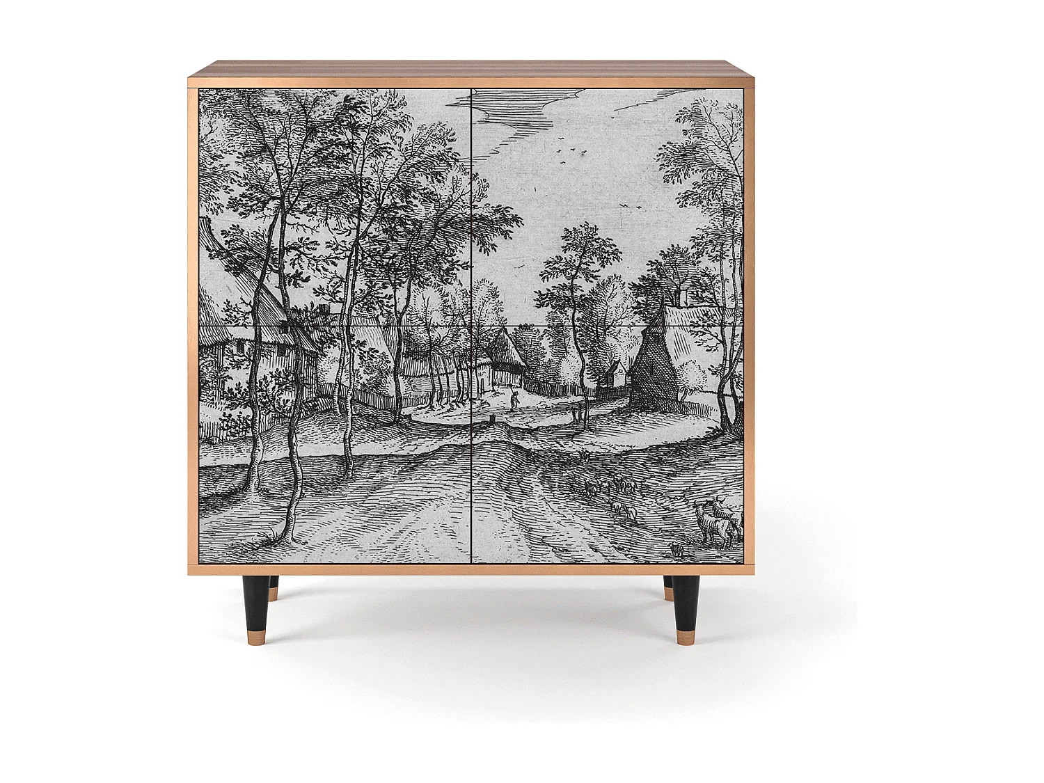 Kredens - 94x96x48 cm - BS3 - Village Road, Orzech