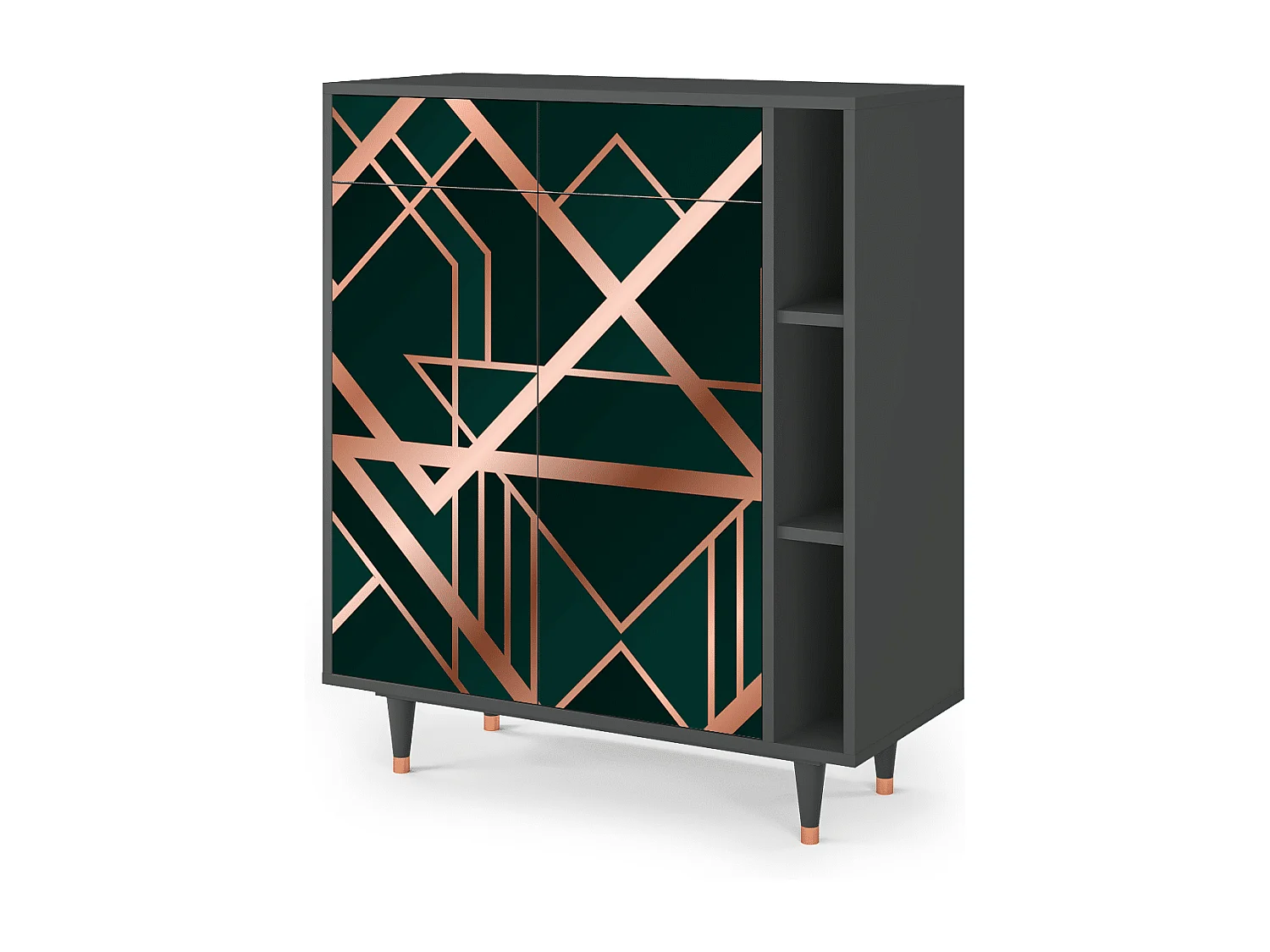 Kredens - 96х110х41 cm - BS6 - Emerald Gatsby, Antracyt