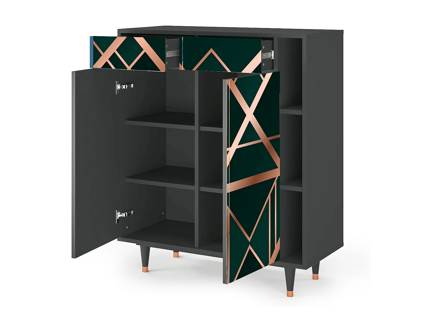 Kredens - 96х110х41 cm - BS6 - Emerald Gatsby, Antracyt