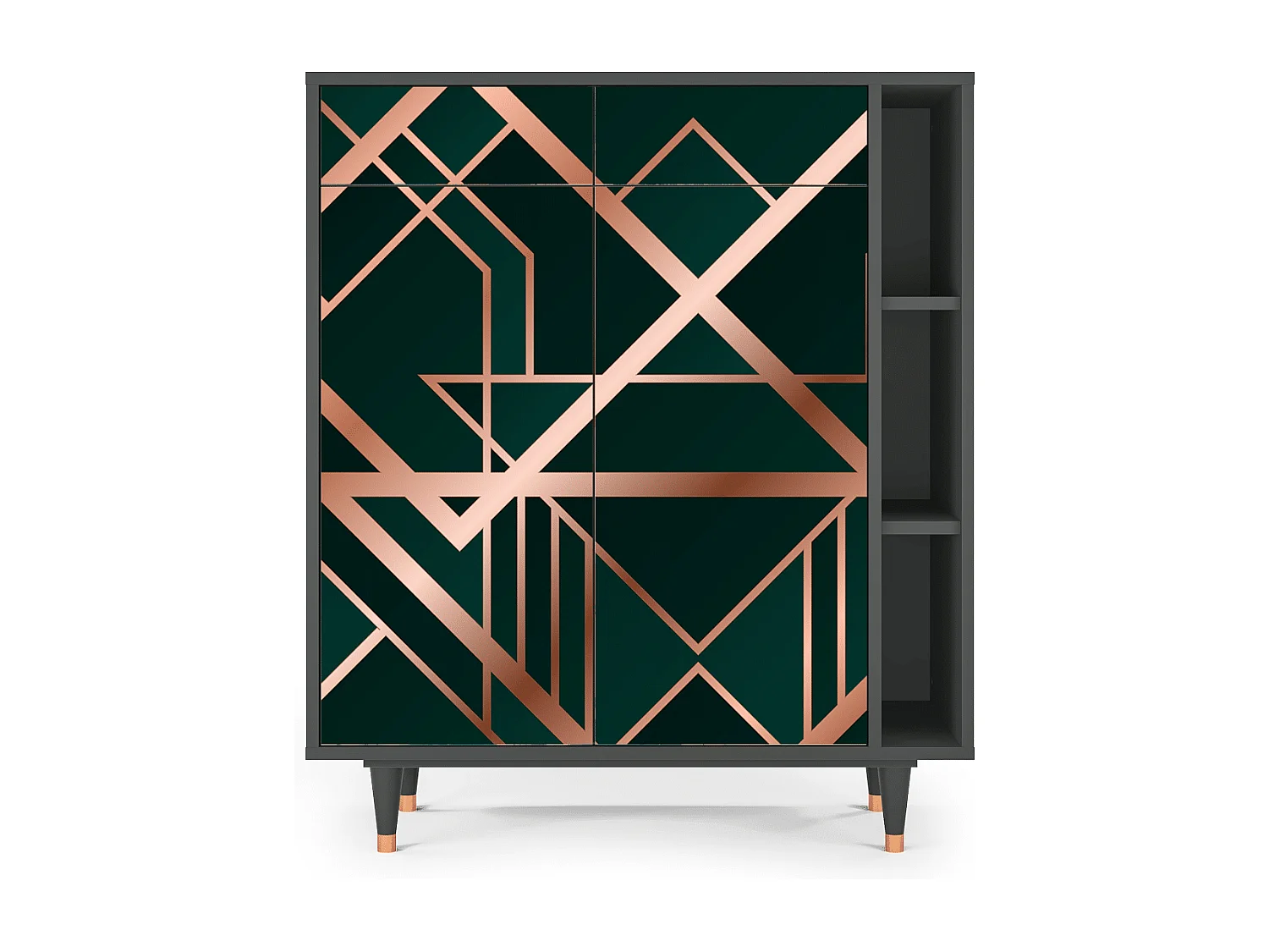 Kredens - 96х110х41 cm - BS6 - Emerald Gatsby, Antracyt