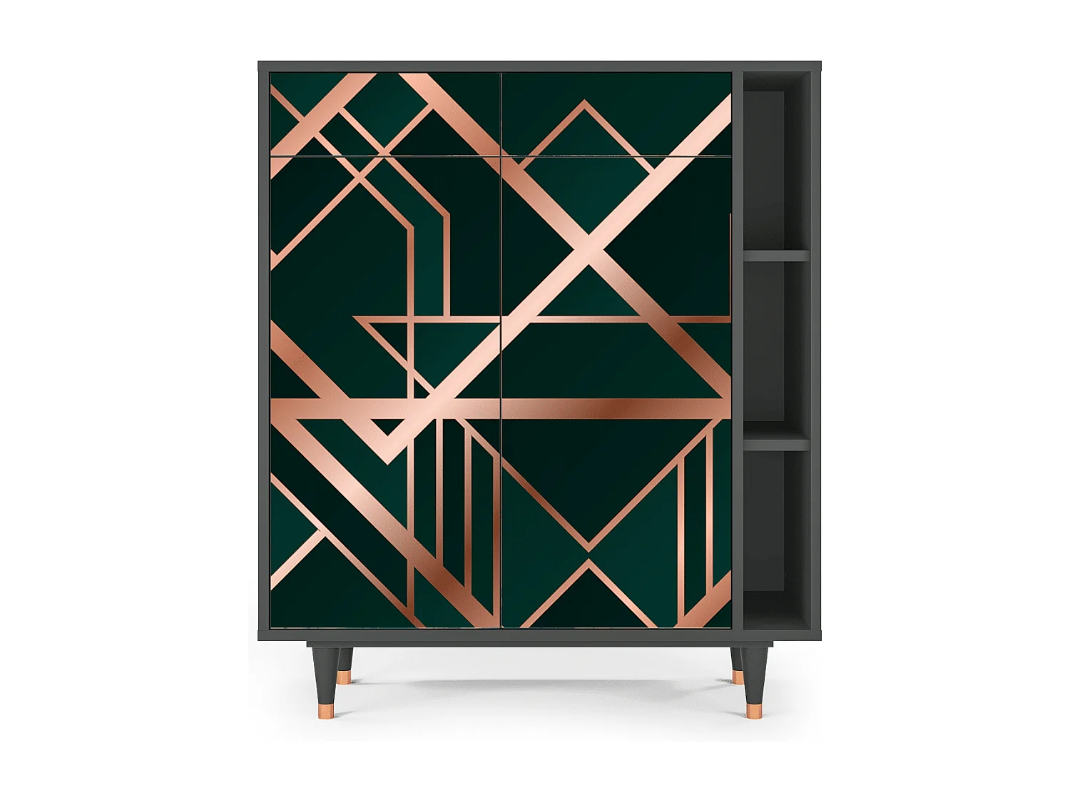 Kredens - 96х110х41 cm - BS6 - Emerald Gatsby, Antracyt