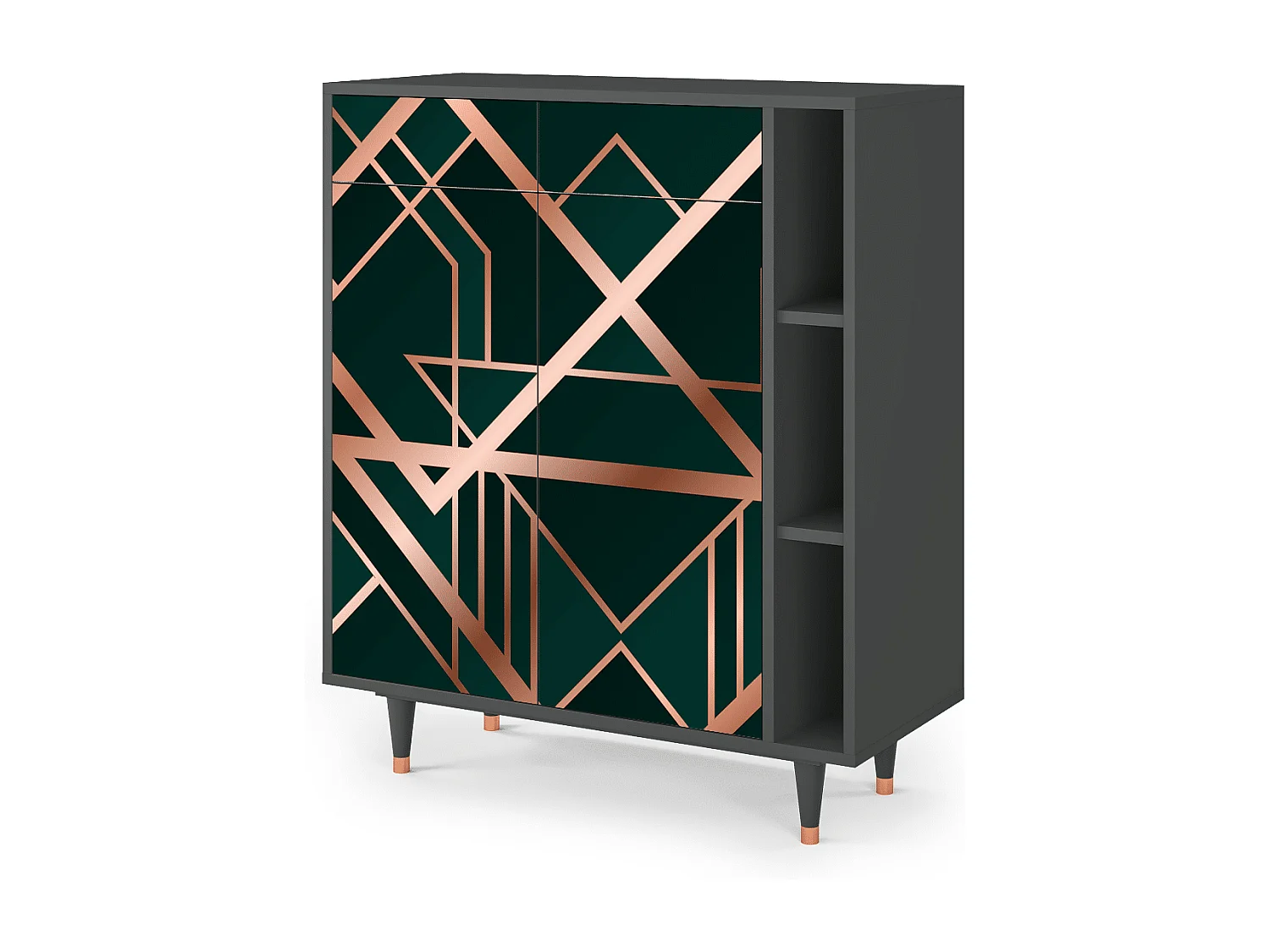 Kredens - 96х110х41 cm - BS6 - Emerald Gatsby, Antracyt