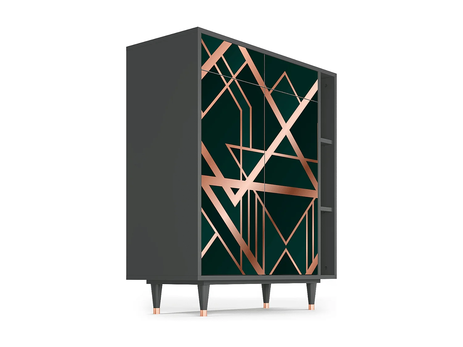 Kredens - 96х110х41 cm - BS6 - Emerald Gatsby, Antracyt