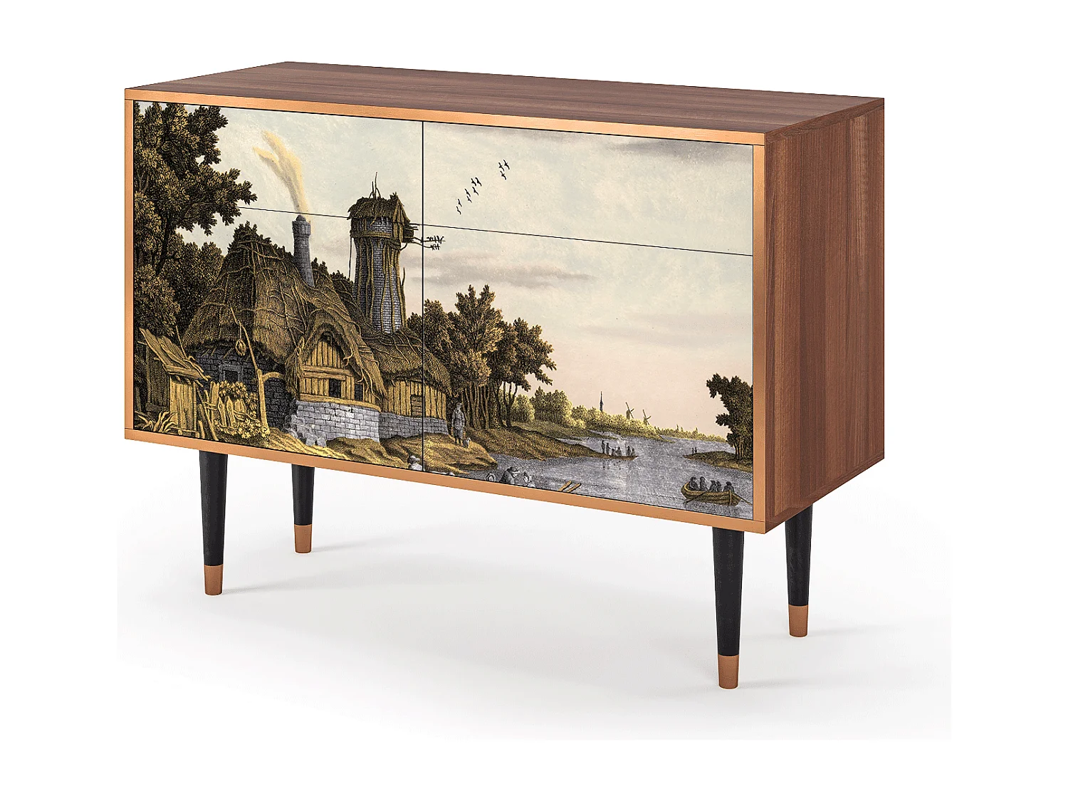 Buffet - 115x85x48 cm - BS4 - Mill along a River, Noyer