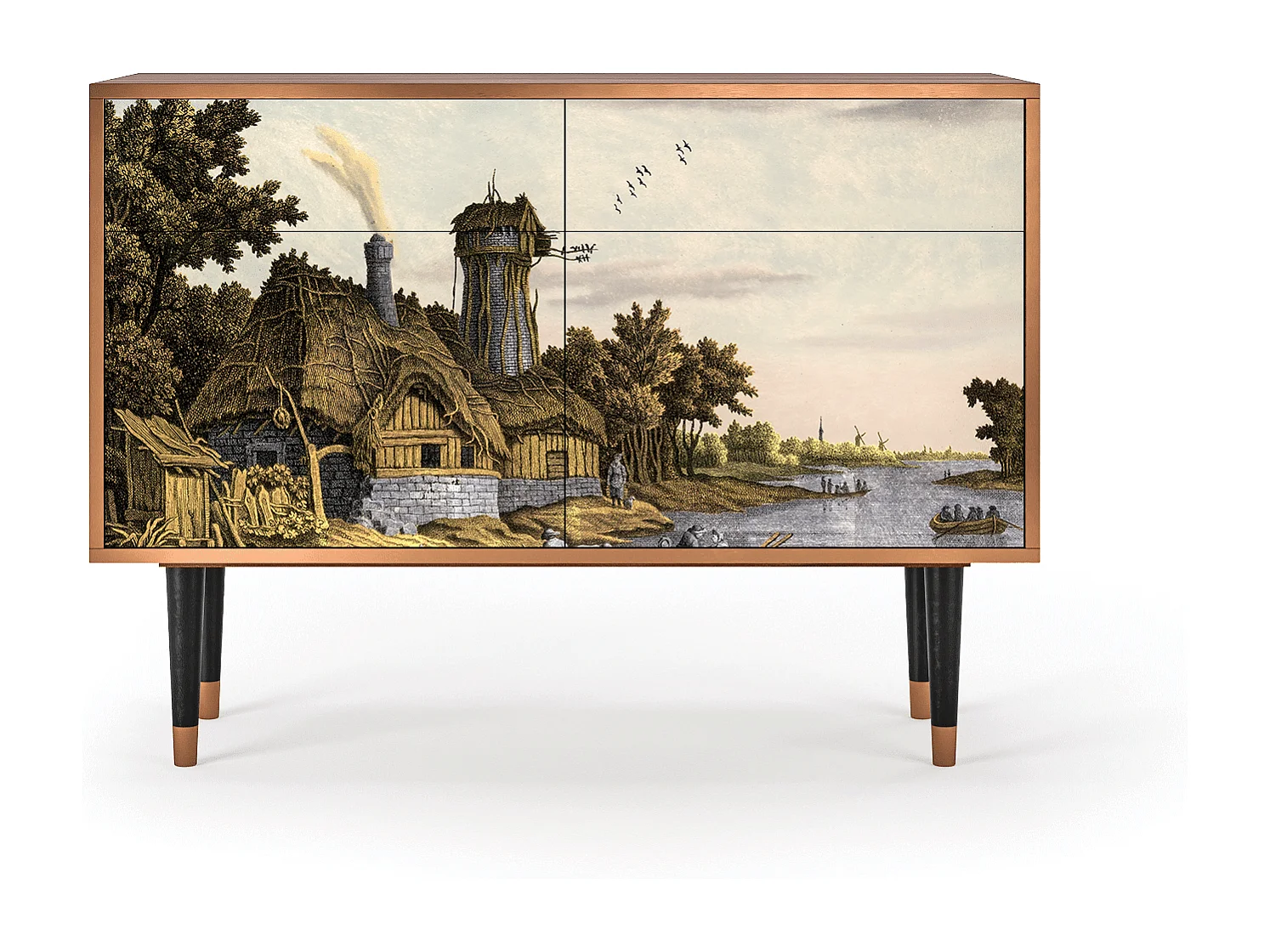 Sideboard - 115x85x48 cm - BS4 - Mill along a River, Walnuss