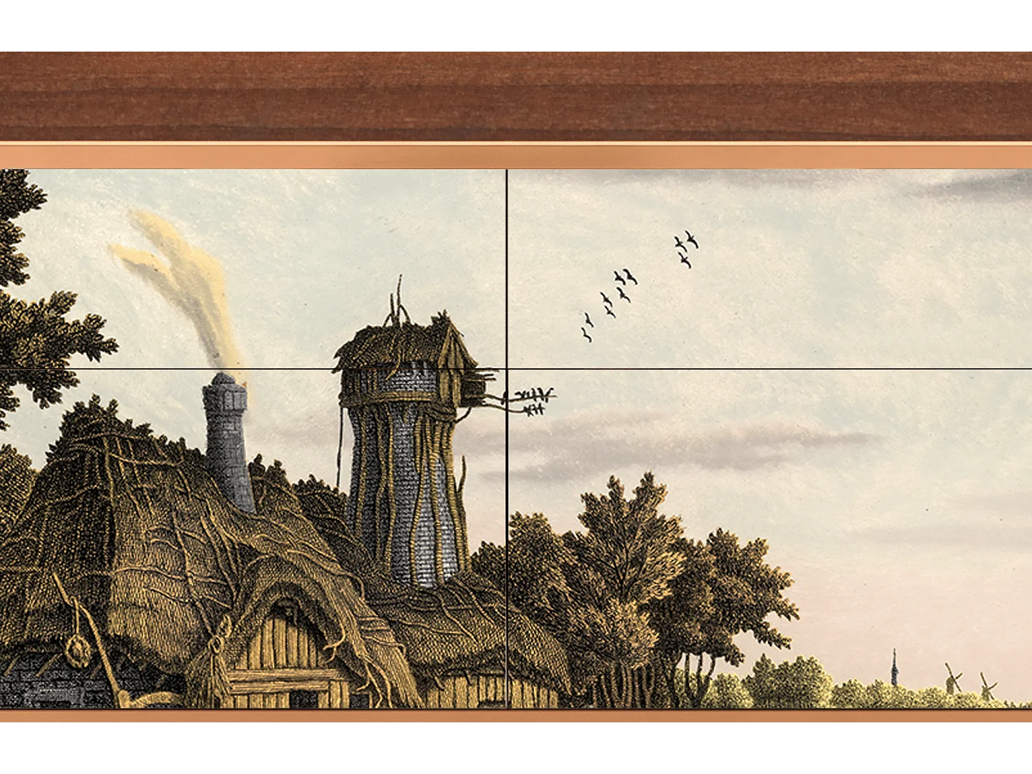 Kredens - 115x85x48 cm - BS4 - Mill along a River, Orzech