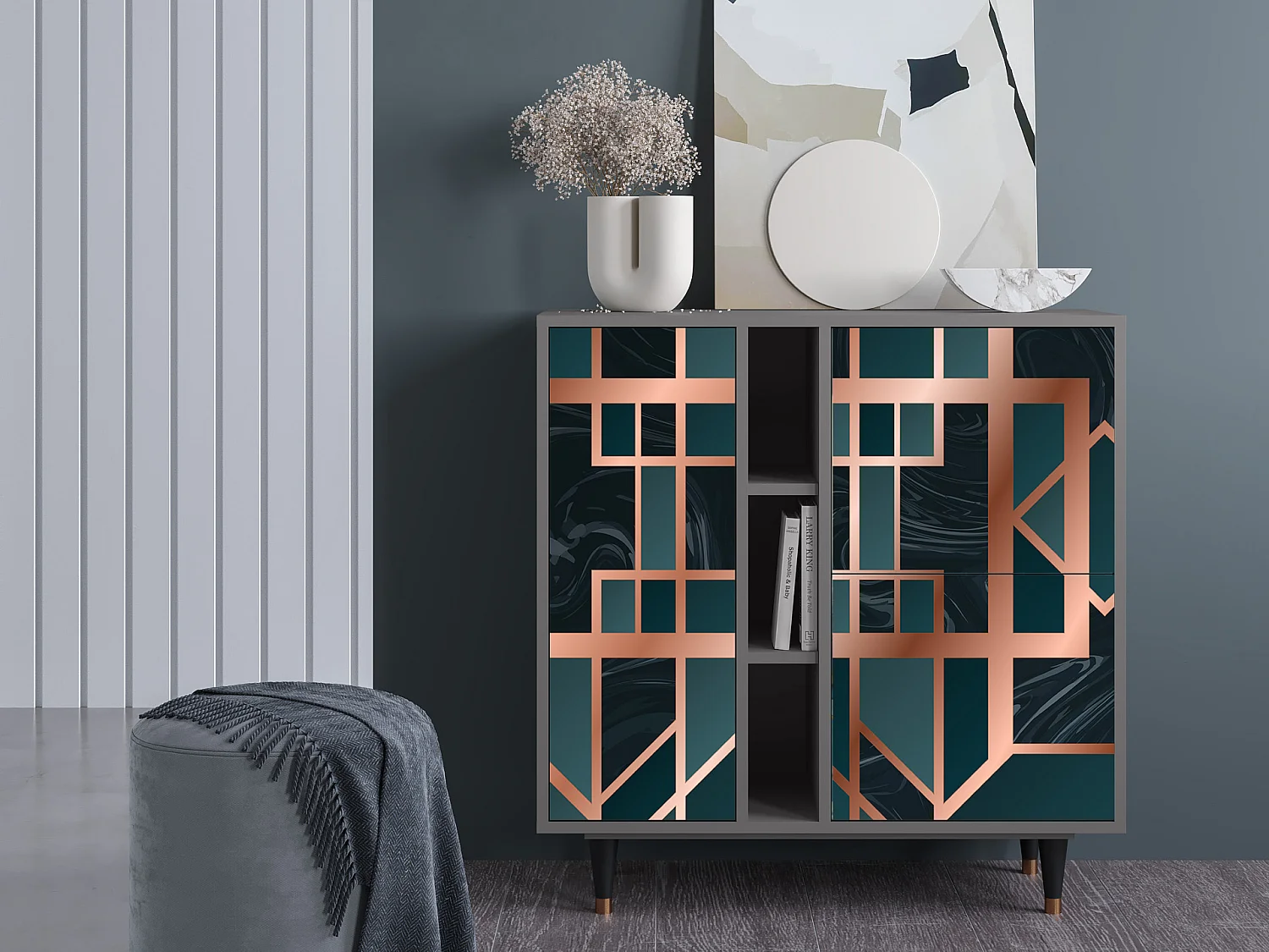 Aparador - 94х96х41 cm - BS5 - Emerald Metro, Cinza