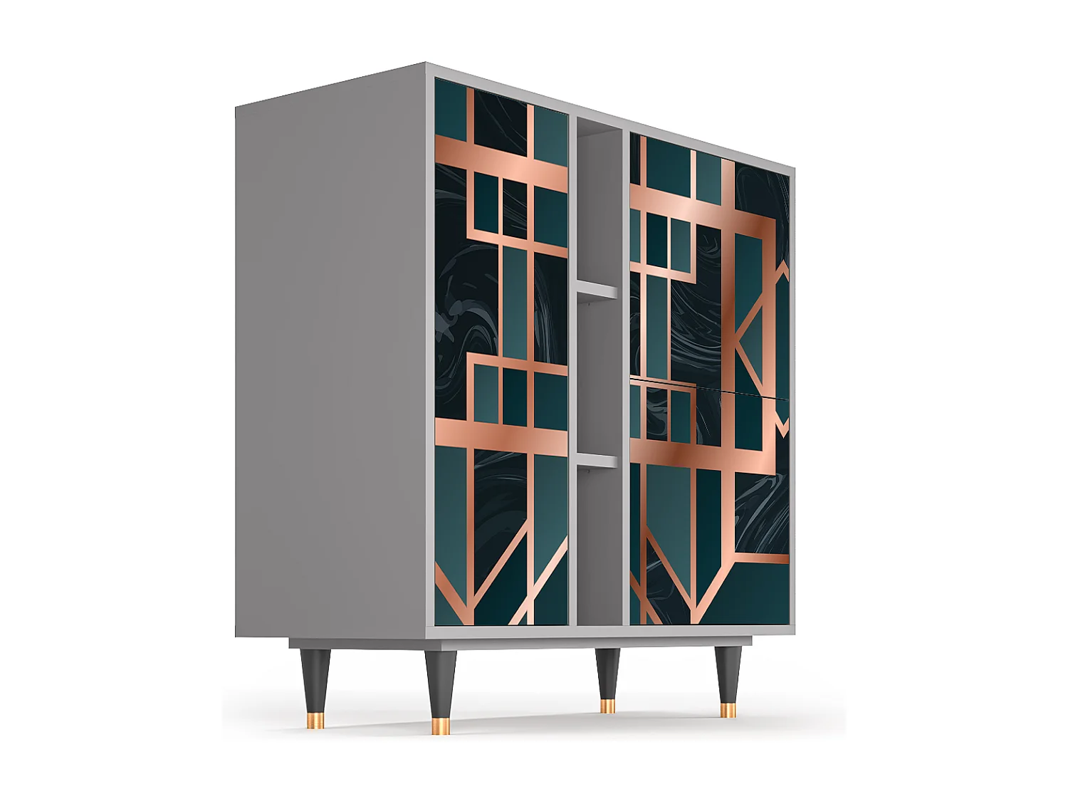 Aparador - 94х96х41 cm - BS5 - Emerald Metro, Cinza