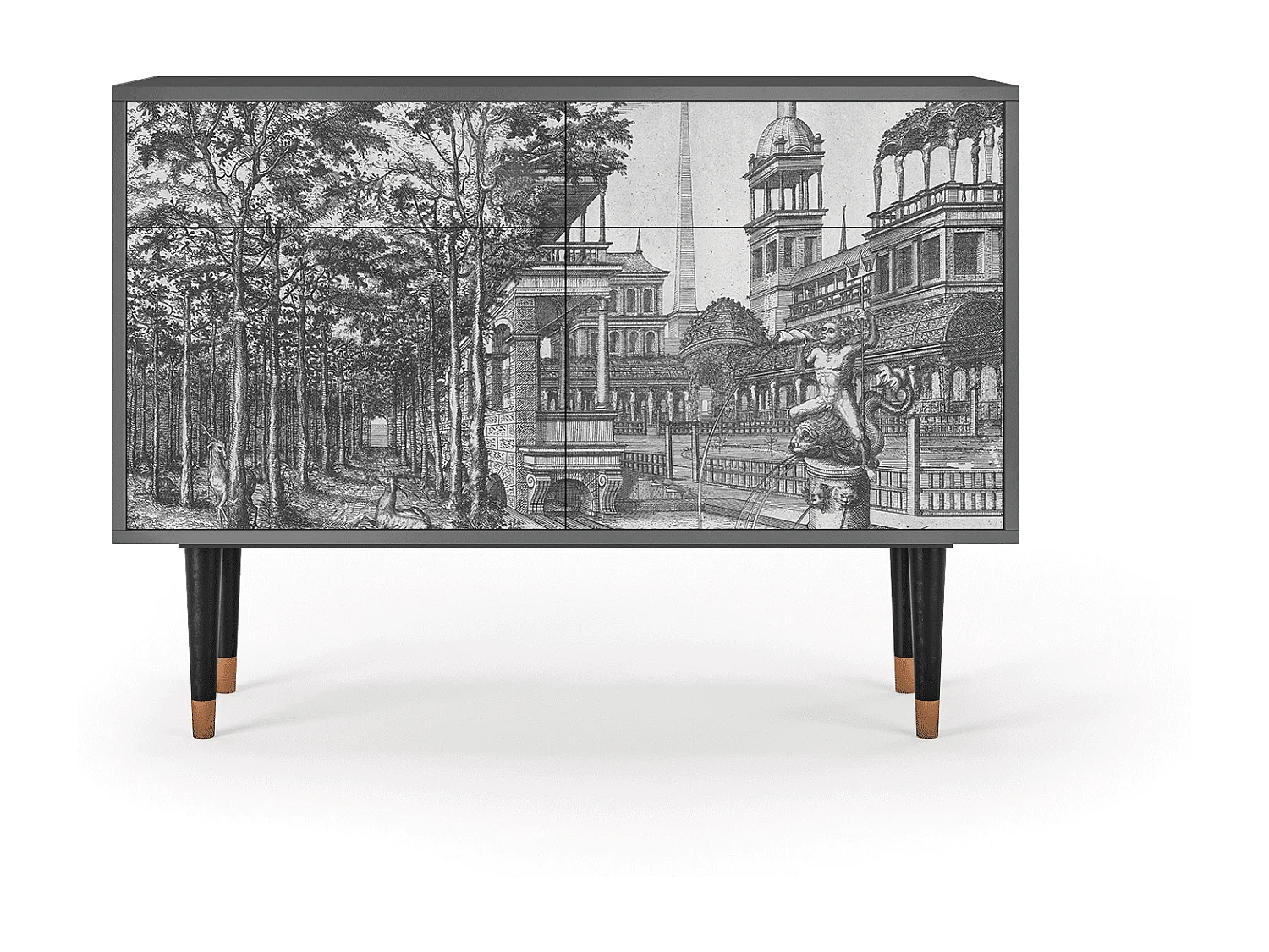 Buffet - 115x85x48 cm - BS4 - View of the Piazza, Anthracite