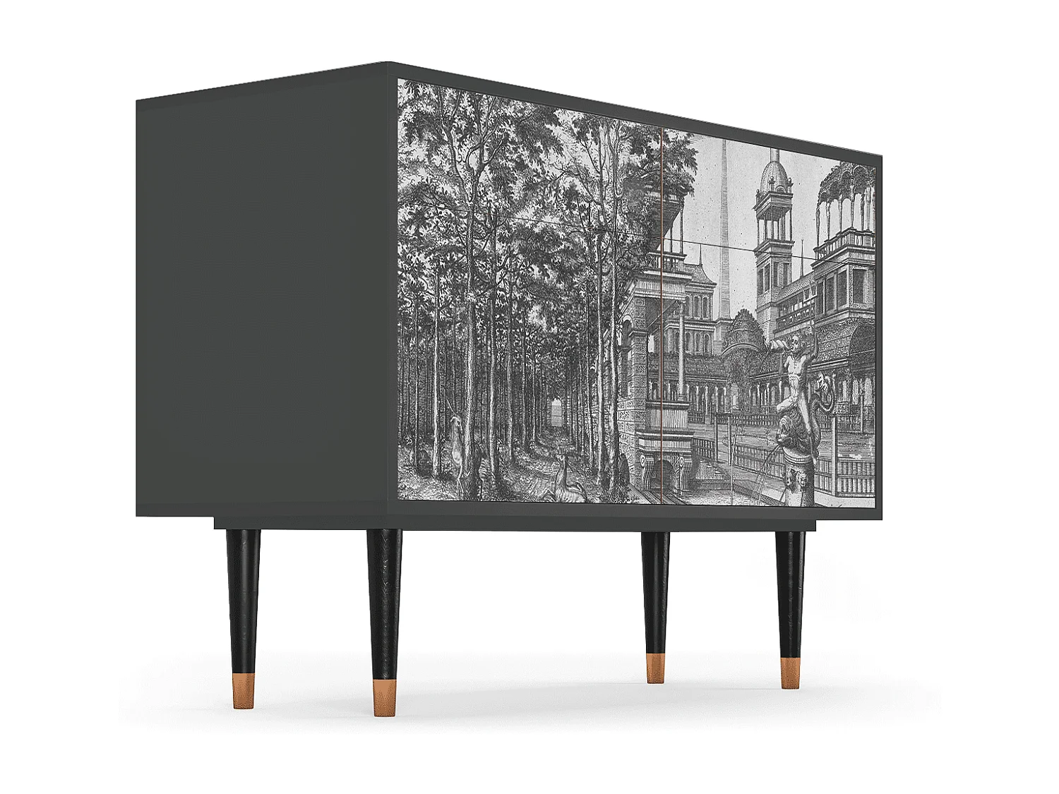 Buffet - 115x85x48 cm - BS4 - View of the Piazza, Anthracite