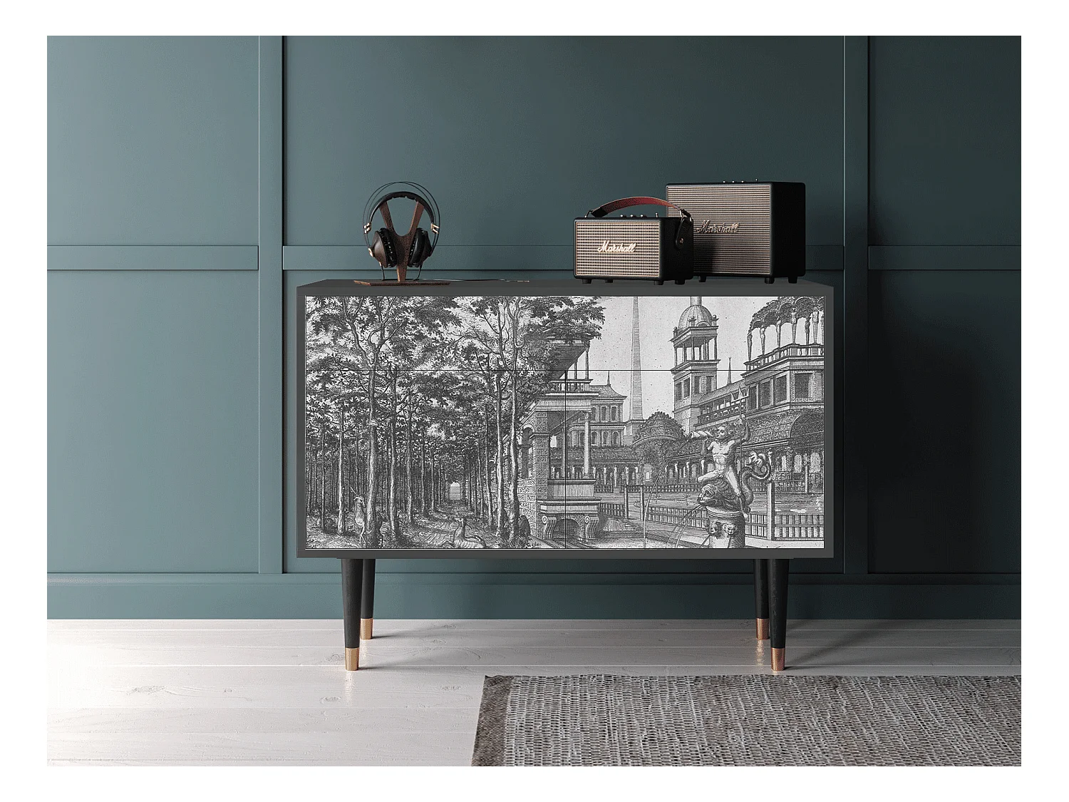 Buffet - 115x85x48 cm - BS4 - View of the Piazza, Anthracite