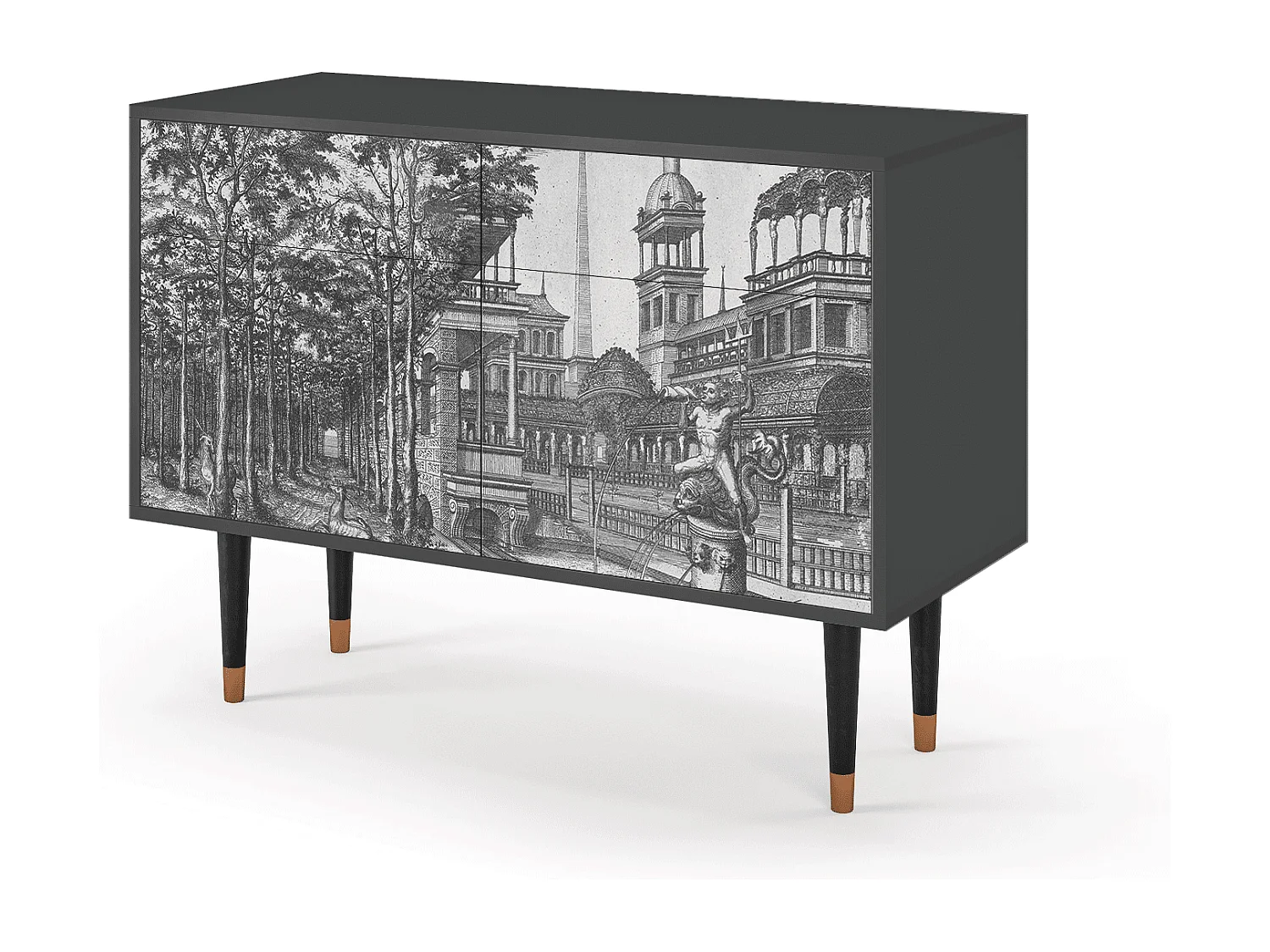 Kredens - 115x85x48 cm - BS4 - View of the Piazza, Antracyt