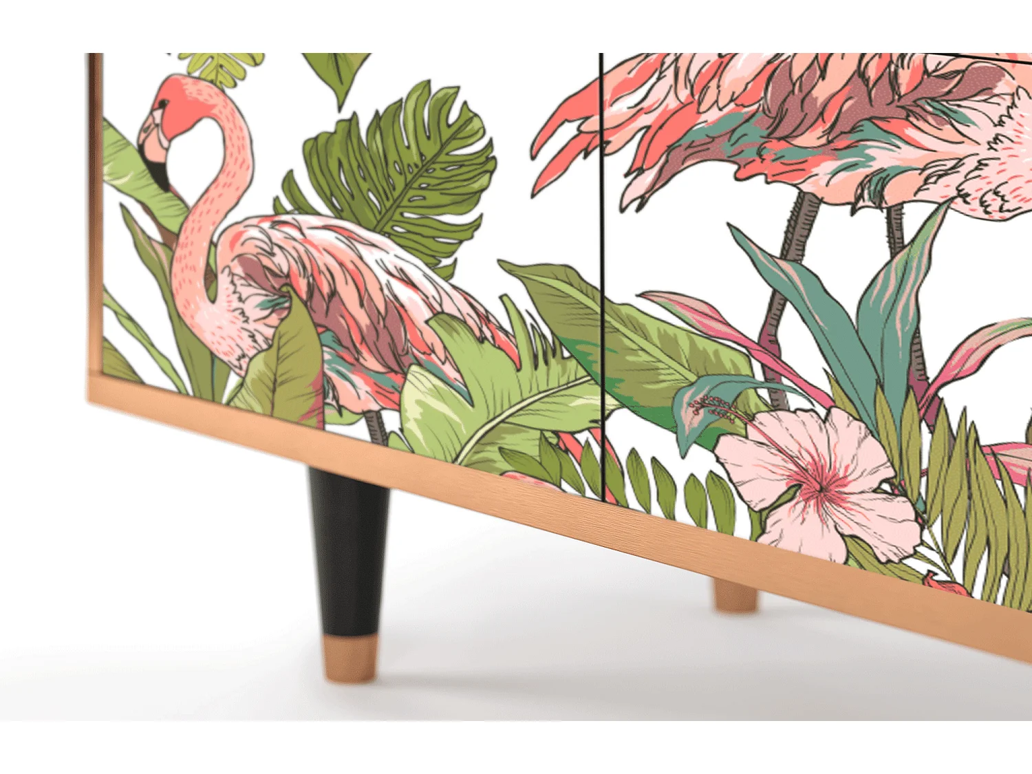 Aparador - 94x96x48 cm - BS3 - Sweet Flamingo, Nogueira