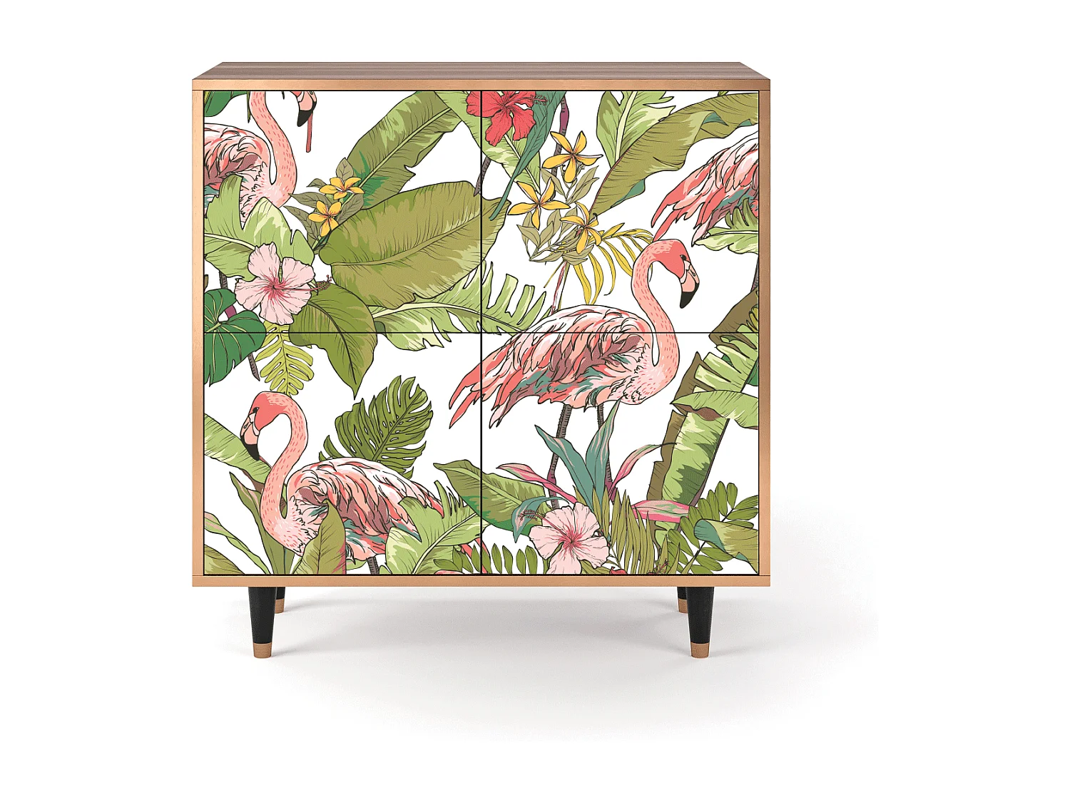 Sideboard - 94x96x48 cm - BS3 - Sweet Flamingo, Walnuss