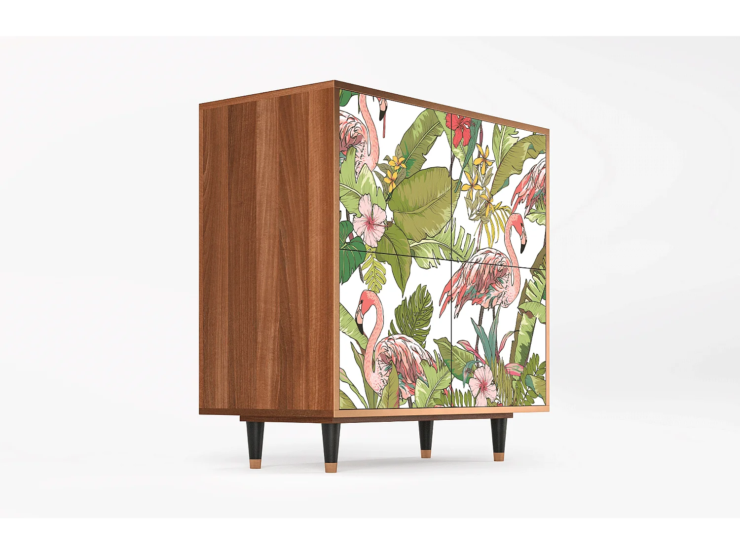 Sideboard - 94x96x48 cm - BS3 - Sweet Flamingo, Walnuss