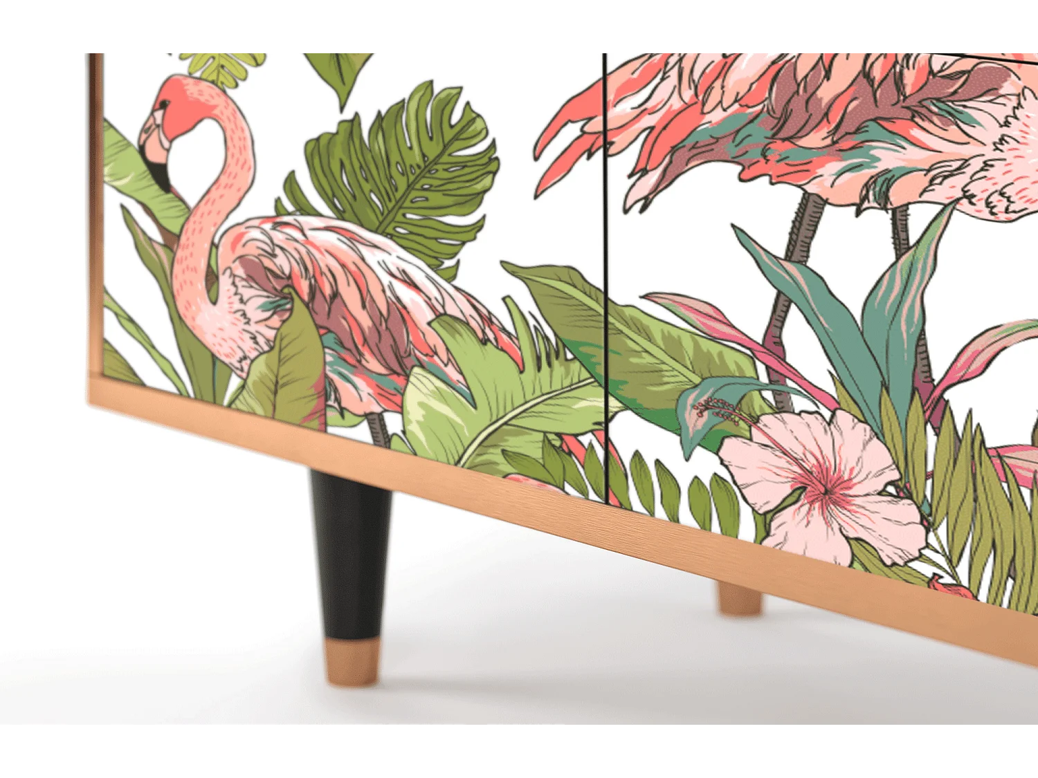 Sideboard - 94x96x48 cm - BS3 - Sweet Flamingo, Walnuss