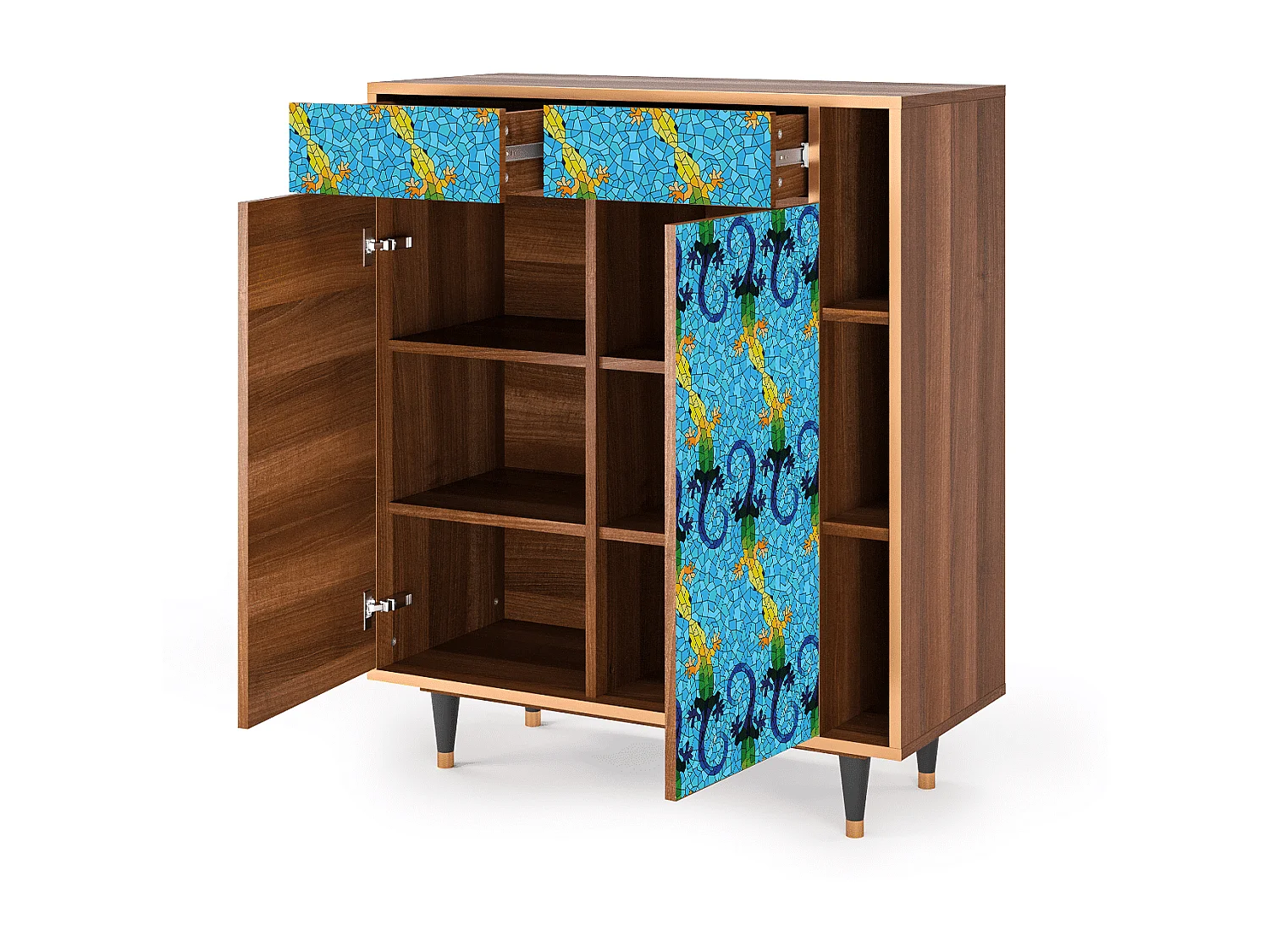 Buffet - 96х110х41 cm - BS6 - Gaudi's Lizard, Noyer