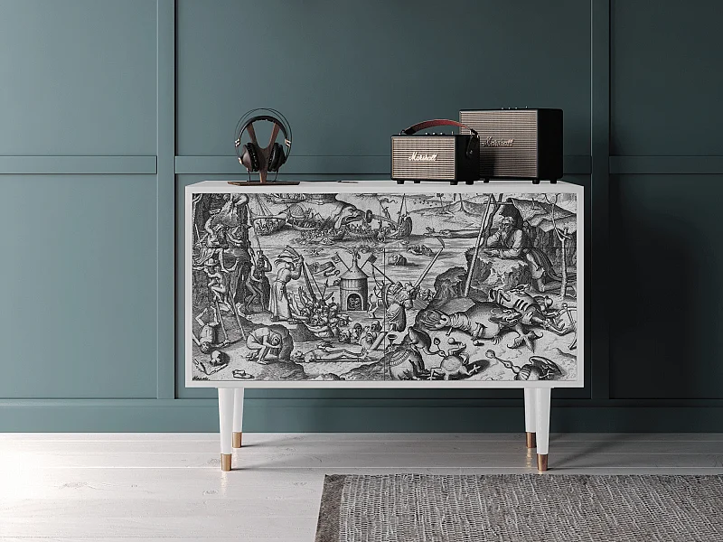 Kredens - 115x85x48 cm - BS4 - The Temptation, Biały