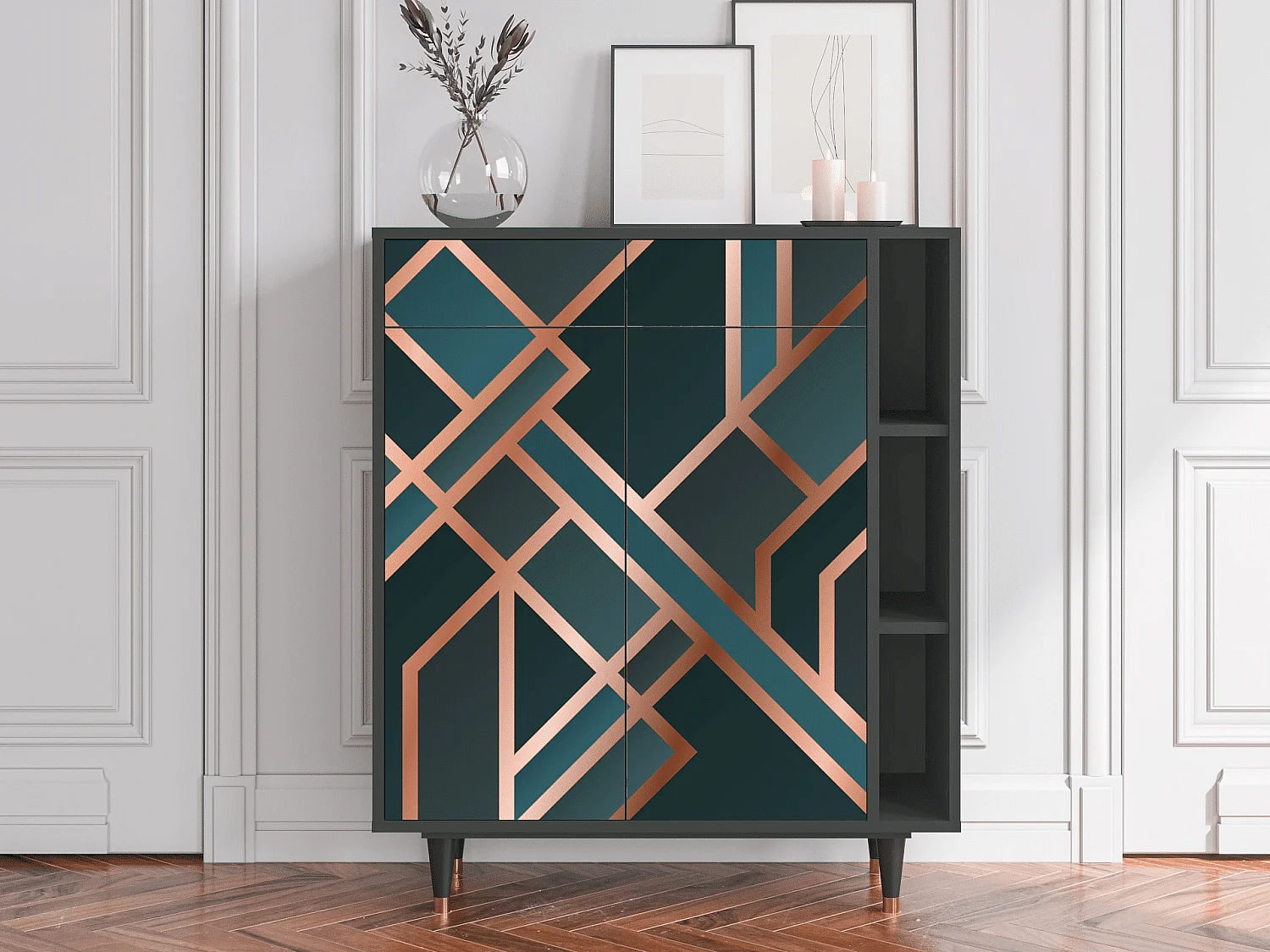 Dressoir - 96х110х41 cm - BS6 - Bronze Crossroad, Antraciet