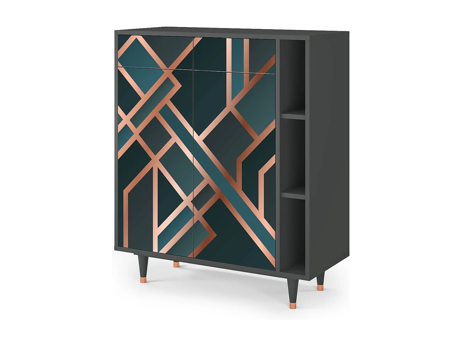 Dressoir - 96х110х41 cm - BS6 - Bronze Crossroad, Antraciet