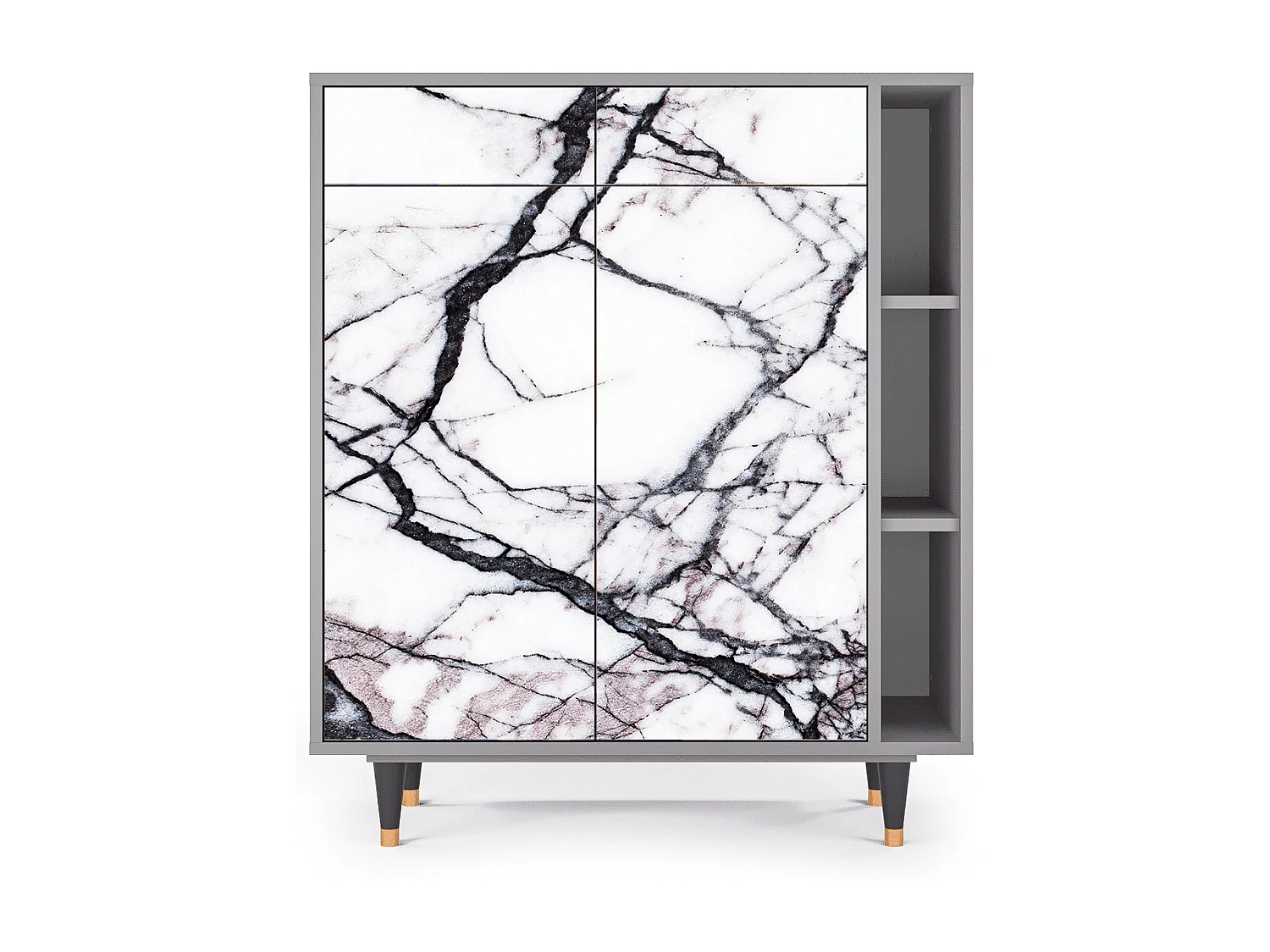 Aparador - 96х110х41 cm - BS6 - Raven Marble, Gris