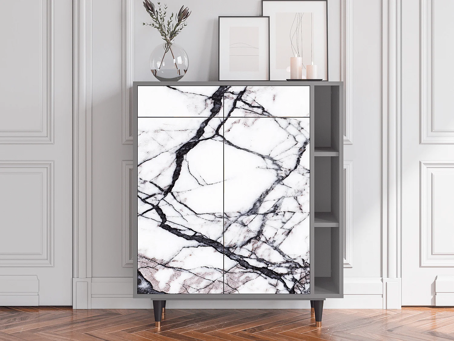 Buffet - 96х110х41 cm - BS6 - Raven Marble, Gris