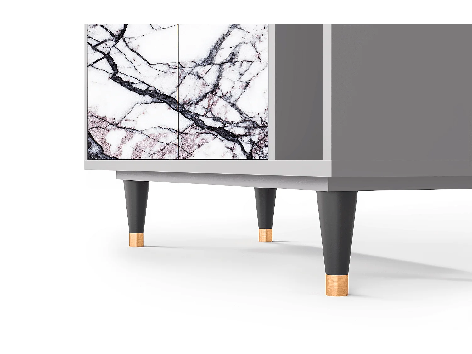 Kredens - 96х110х41 cm - BS6 - Raven Marble, Szary