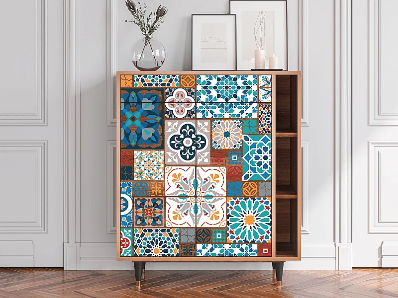Credenza - 96х110х41 cm - BS6 - Moroccan Market, Noce