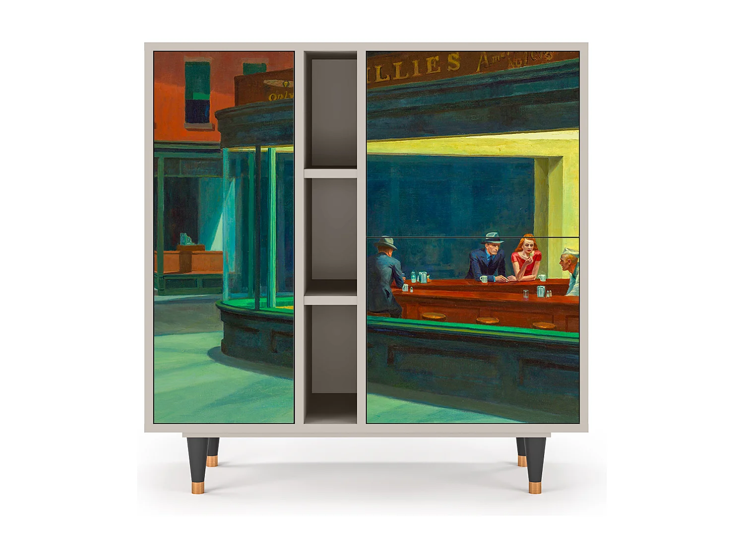 Kredens - 94х96х41 cm - BS5 - Nighthawks by Hopper, Piaskowy