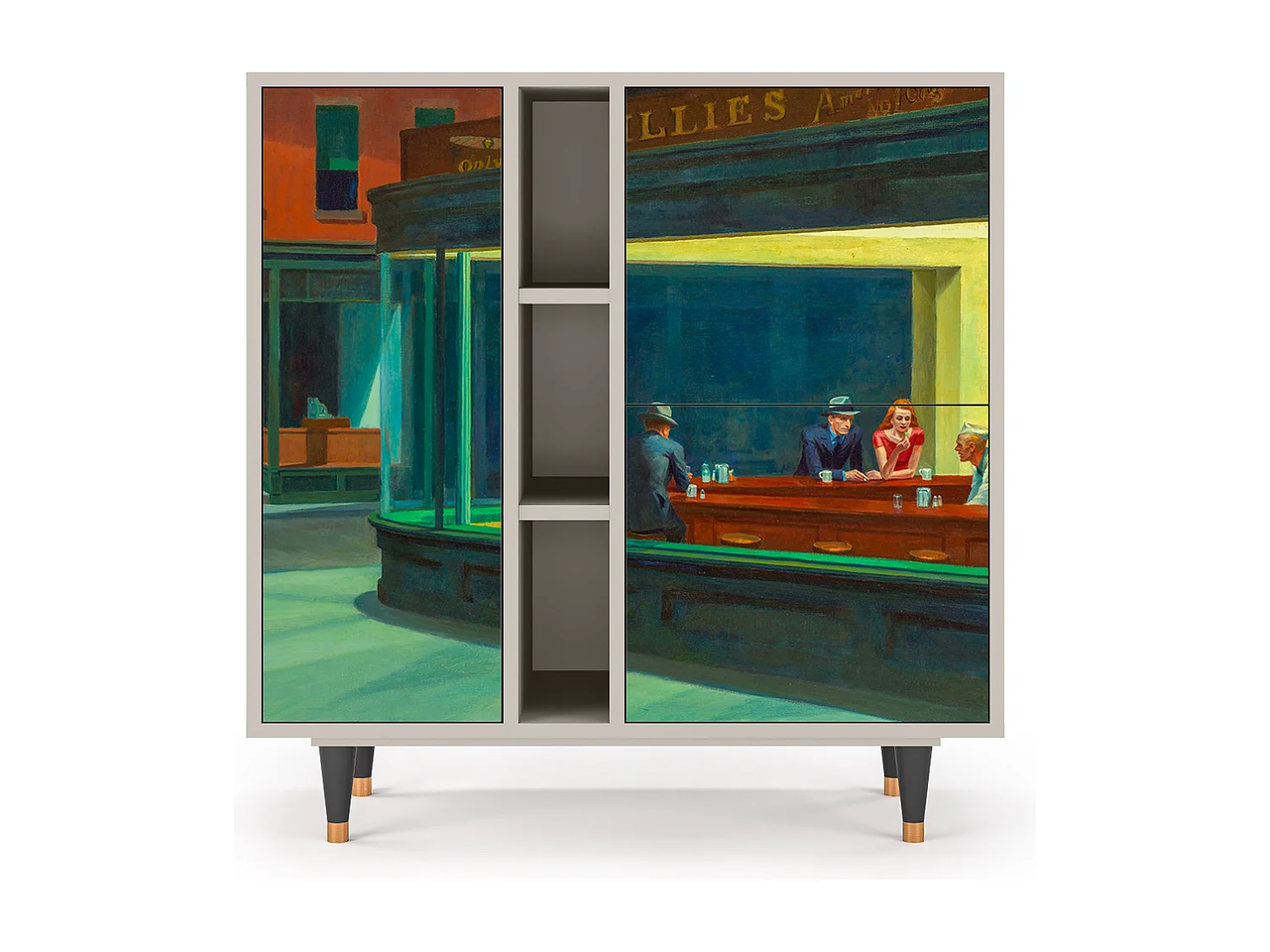 Kredens - 94х96х41 cm - BS5 - Nighthawks by Hopper, Piaskowy