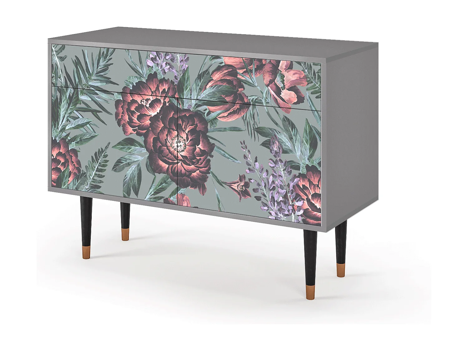 Credenza - 115x85x48 cm - BS4 - Light Peonies, Grigio