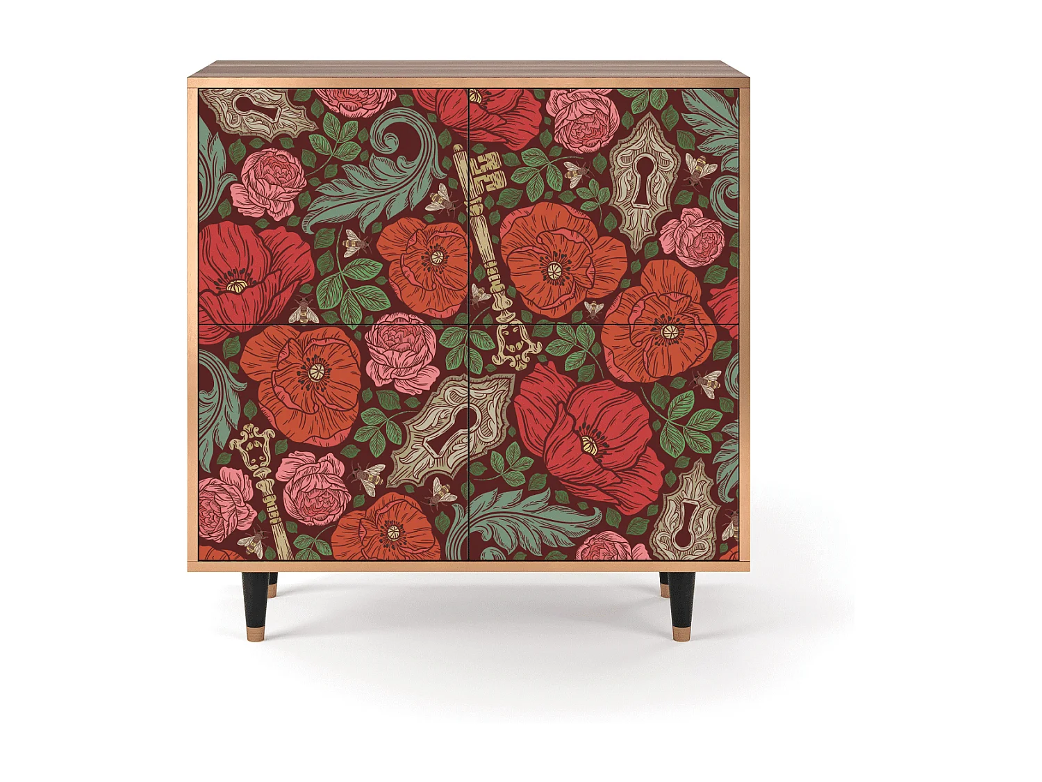 Buffet - 94x96x48 cm - BS3 - Poppy Garden, Noyer