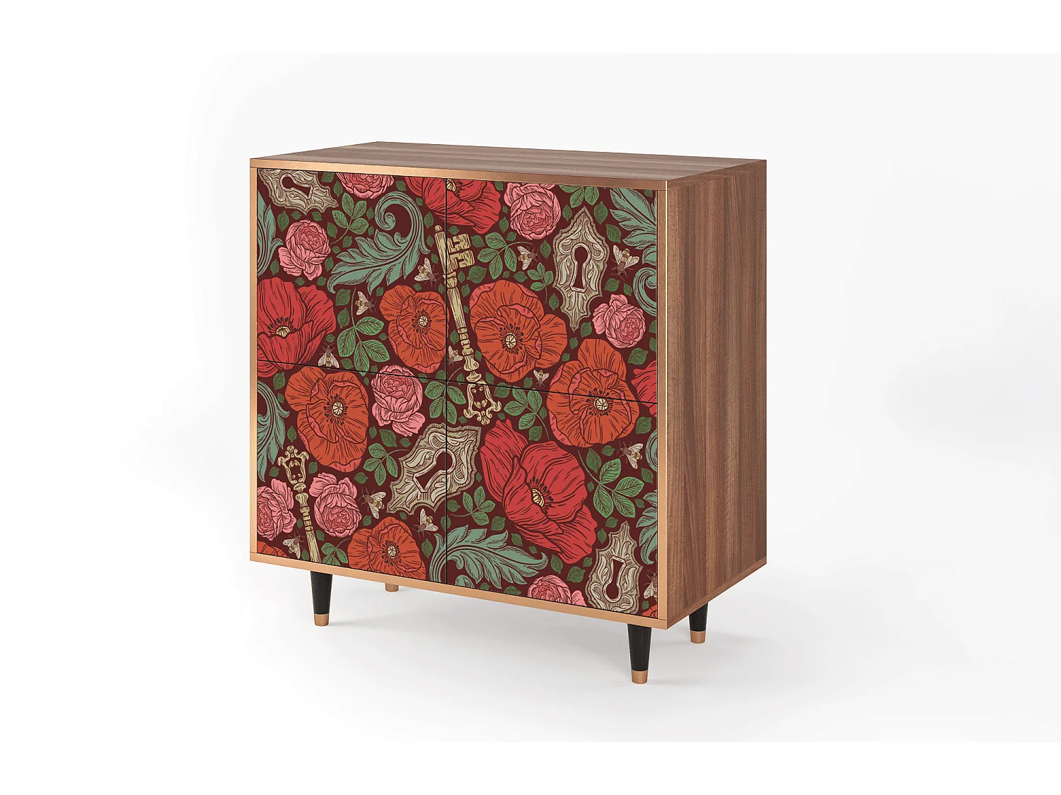 Buffet - 94x96x48 cm - BS3 - Poppy Garden, Noyer